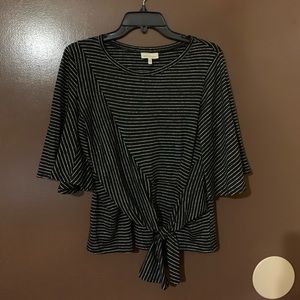 Black and White Bow Blouse Size Small